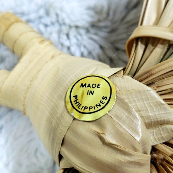 Philippines Hand Crafted Pack of 5 Beige Raffia Fan Laua Celebrations - Picture 5 of 14